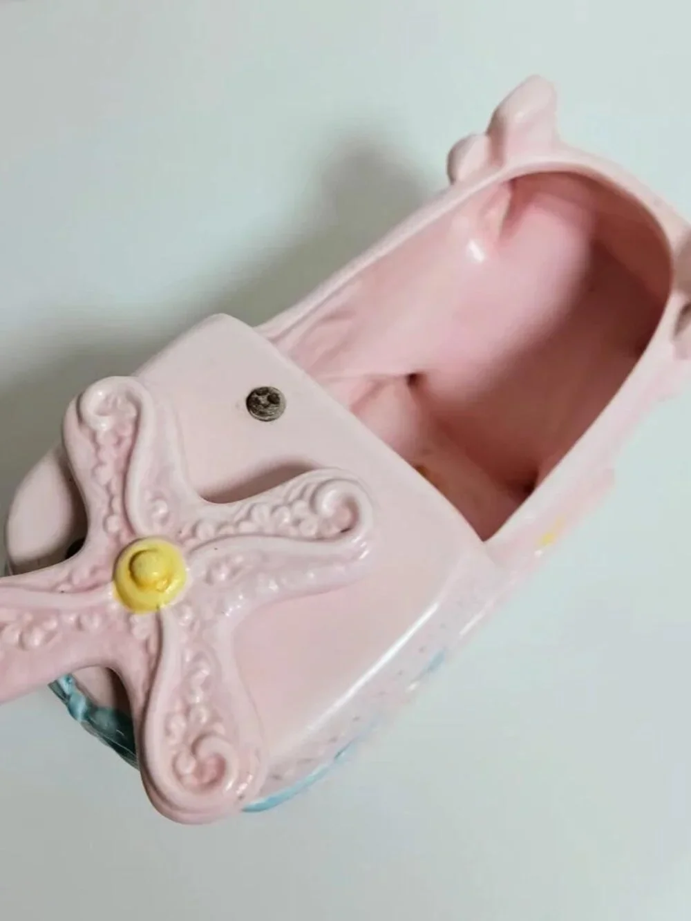 Vintage Pink Ceramic Napco Ware Helicopter Animal Planter Music Box Baby Nursery - Picture 6 of 8